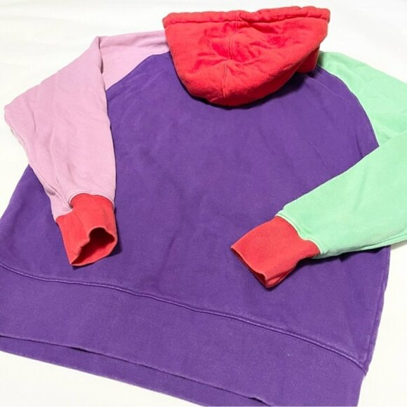 Teddy Fresh Purple Color Block Hooded Men Sweatshirt US M - Picture 6 of 9